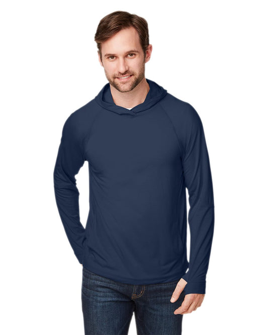 North End Unisex JAQ Stretch Performance Hooded Long Sleeve T-Shirt NE105