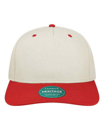 LEGACY Heritage Twill Cap HTA #color_Stone/ Scarlet Red