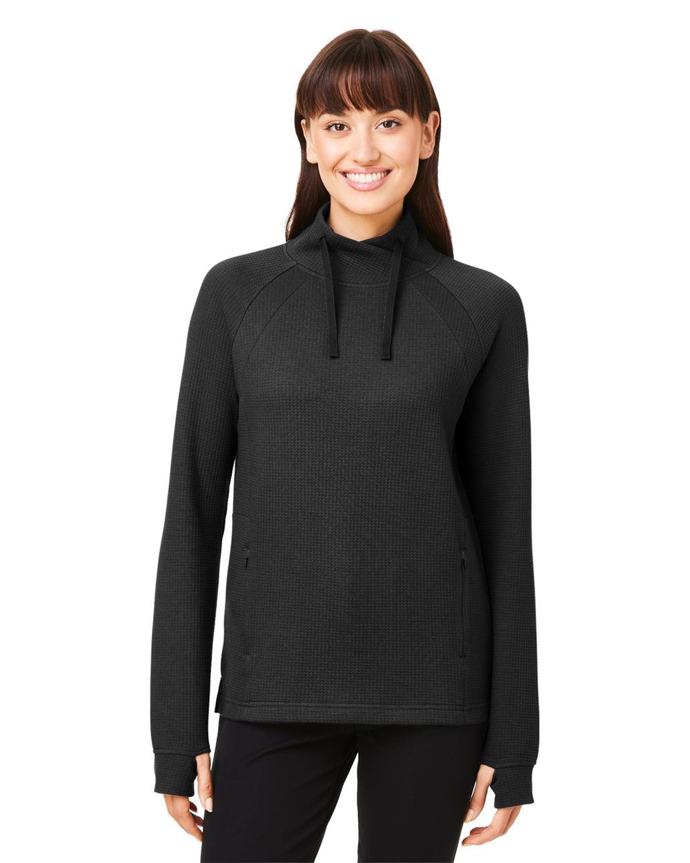 North End Women's Rhythm Waffle Cross-Neck Pullover NE200W