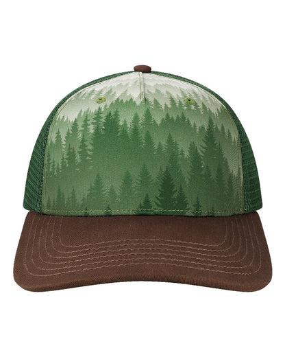 LOCALE Trucker Cap 5PTKR #color_Faded Forest/ Brown
