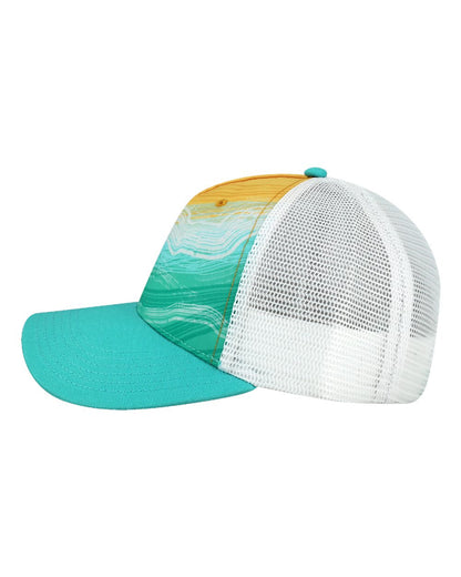 LOCALE Trucker Cap 5PTKR #color_High Tide/ Emerald Green