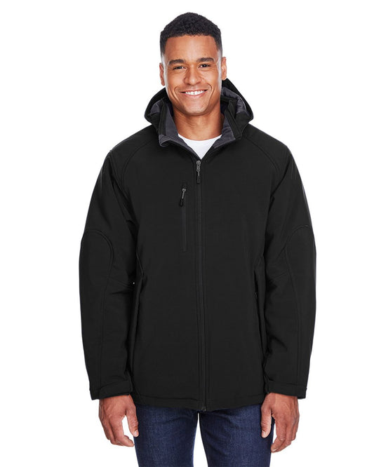 North End Men's Glacier Insulated Three-Layer Fleece Soft Shell Hood Jacket with Detachable Hood 88159