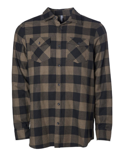 Independent Trading Co. Unisex Flannel Shirt EXP50F #color_Brown/ Black
