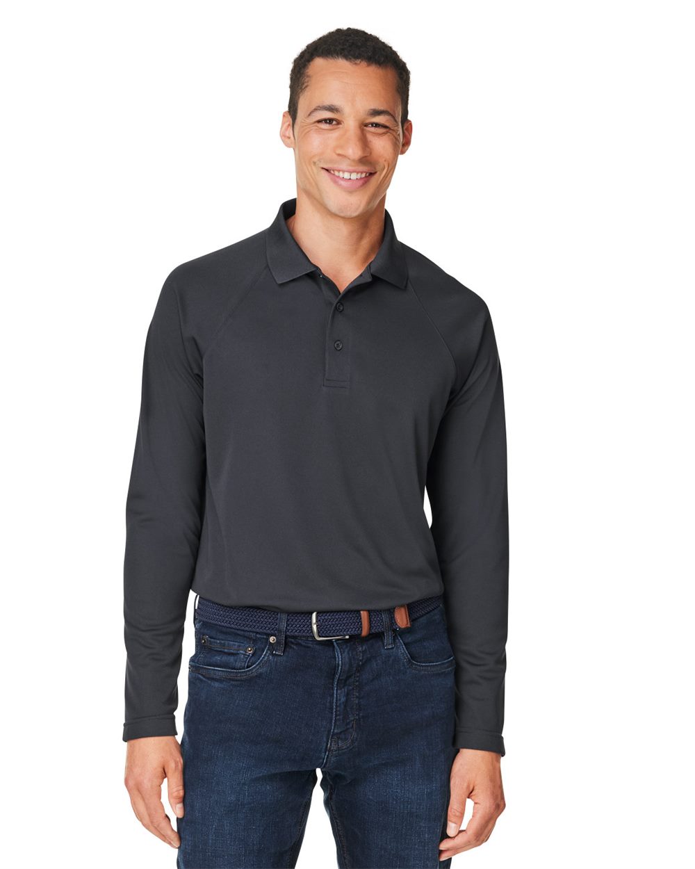 Harriton Men's Charge Snag and Soil Protect Long Sleeve Polo M208L