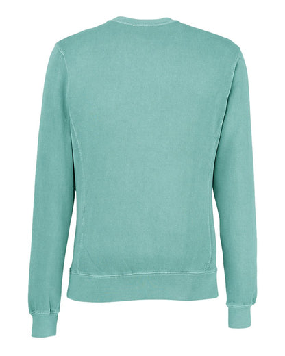 J. America Unisex Pigment-Dyed Fleece Crewneck Sweatshirt 8731 #color_Marine