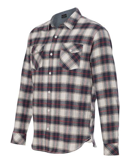 Burnside Yarn-Dyed Long Sleeve Flannel Shirt 8210 #color_White/ Red