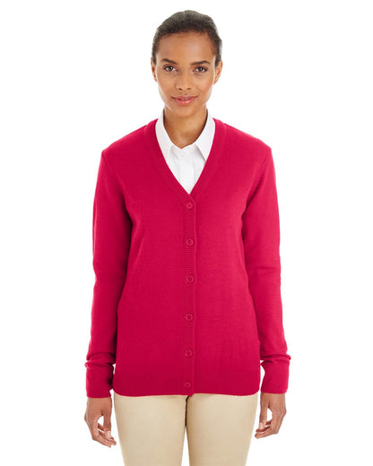 Harriton Women's Pilbloc V-Neck Button Cardigan Sweater M425W Harriton Women's Pilbloc V-Neck Button Cardigan Sweater M425W