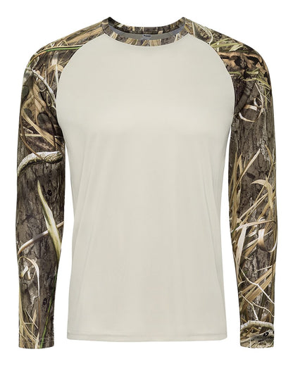 Paragon Men's Jackson Mossy Oak Colorblocked Long Sleeve T-Shirt 236 #color_Shadow Grass Habitat