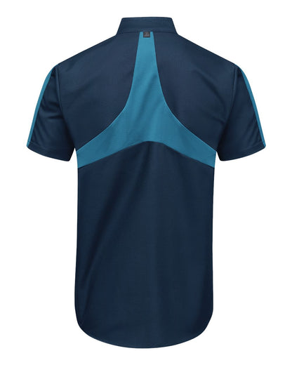 Red Kap Men's Mimix™ Pro+ Short Sleeve Work Shirt With OilBlok SX46 #color_Navy/ Teal