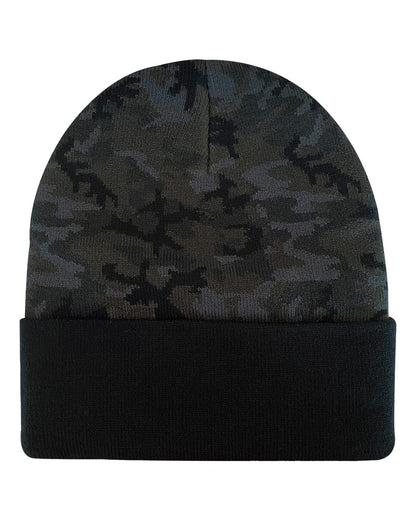 DRI DUCK Coleman Cuffed Beanie 3523 #color_Black Woodland Camo