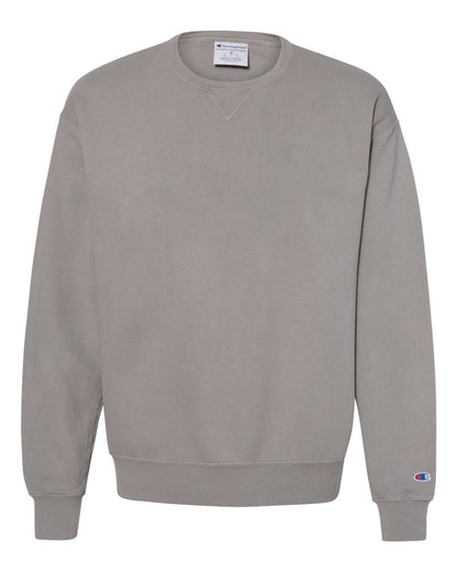 Champion Unisex Garment-Dyed Crewneck Sweatshirt CD400 #color_Concrete