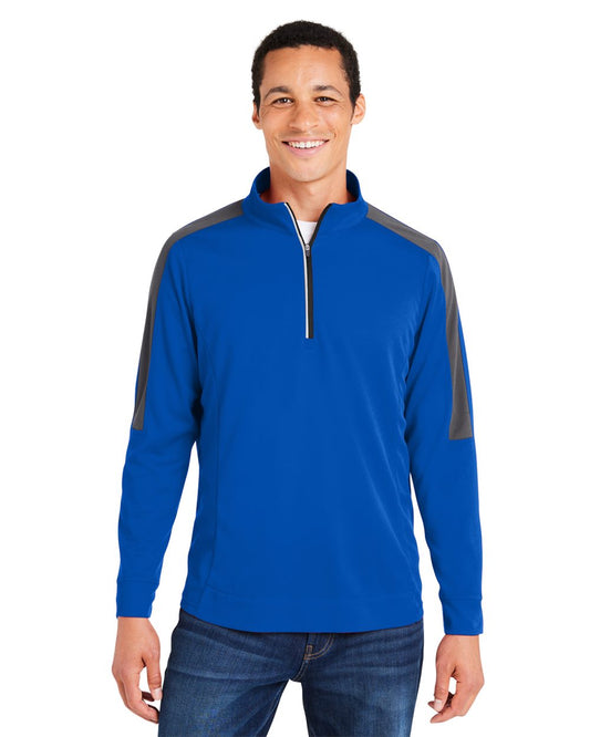 CORE365 Men's Market Snag Protect Mesh Colorblock Quarter-Zip Pullover CE404