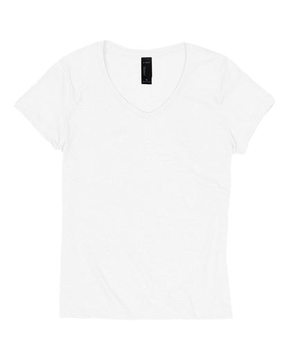 Hanes Women's Perfect-T Triblend V-Neck T-Shirt 42VT #color_Eco White