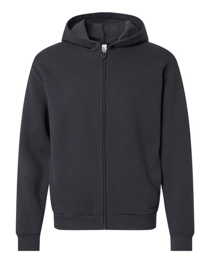 American Apparel Unisex ReFlex Fleece Full-Zip Hoodie Sweatshirt RF497 #color_Black