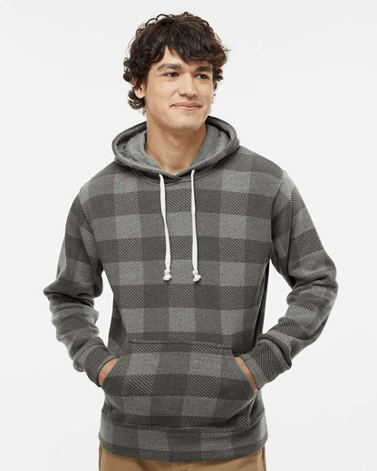 J. America Men's Triblend Fleece Hooded Sweatshirt 8871 #colormdl_Smoke Triblend Buffalo