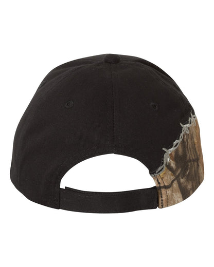 Kati Licensed Camo with Barbed Wire Embroidery Cap LC4BW #color_Black/ Realtree AP