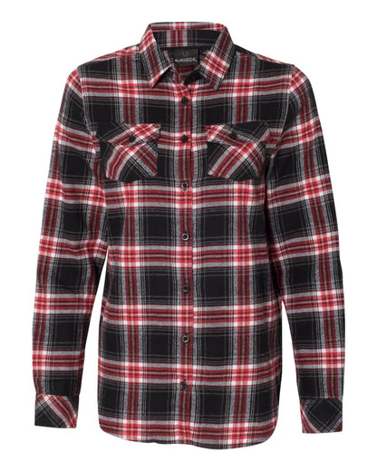 Burnside Women's Yarn-Dyed Long Sleeve Flannel Shirt 5210 #color_Red