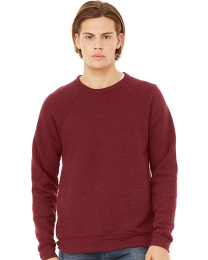 BELLA + CANVAS Sponge Fleece Raglan Crewneck Sweatshirt 3901 #colormdl_Cardinal Triblend