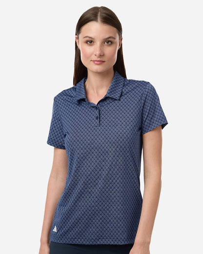 Adidas Women's 4-Way Stretch Printed Polo A717 Adidas Women's 4-Way Stretch Printed Polo A717