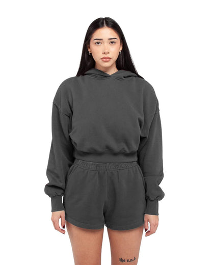Shaka Wear Women's Garment-Dye Crop Hooded Sweatshirt SHGWC Shaka Wear Women's Garment-Dye Crop Hooded Sweatshirt SHGWC