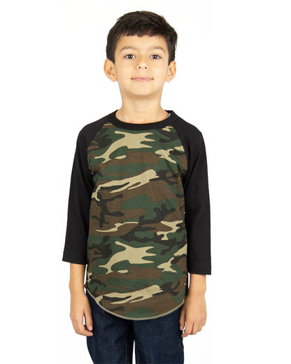 Shaka Wear Youth Three-Quarter Sleeve Camo Raglan T-Shirt SHRAGCY Shaka Wear Youth Three-Quarter Sleeve Camo Raglan T-Shirt SHRAGCY