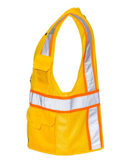 Kishigo Unisex EV Series® Enhanced Visibility Multi-Pocket Mesh Vest B100-111 #color_Yellow/ Orange - B106
