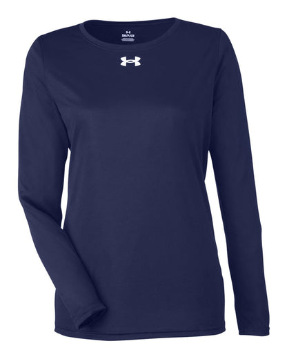 Under Armour Women's Team Tech™ Long Sleeve T-Shirt 1376852 #color_Midnight Navy/ White