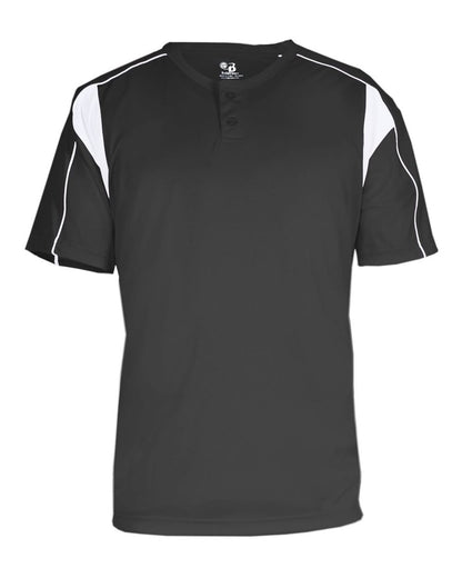Alleson Athletic Men's B-Core Pro Placket Jersey 7937 #color_Graphite/ White
