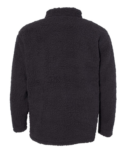 J. America Men's Sherpa Quarter-Zip Pullover 8454 #color_Black