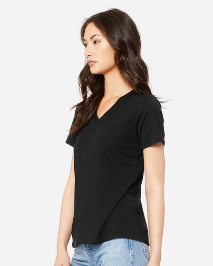 BELLA + CANVAS Women's Relaxed Triblend V-Neck Tee 6415 #colormdl_Solid Black Triblend