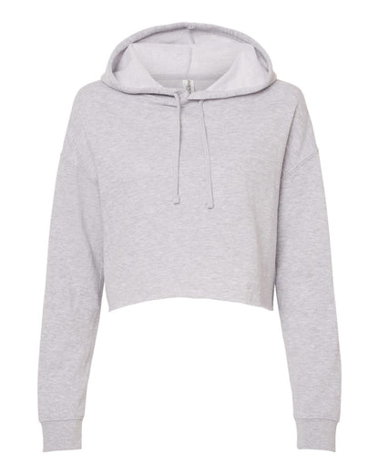 Independent Trading Co. Women’s Lightweight Crop Hooded Sweatshirt AFX64CRP #color_Grey Heather