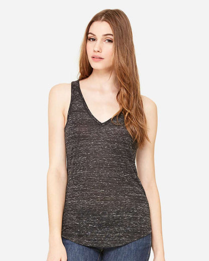 BELLA + CANVAS Women's Flowy V-Neck Tank 8805 #colormdl_Black Marble