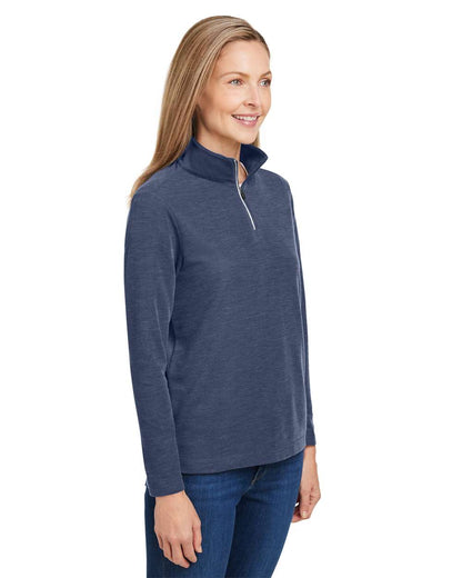 CORE365 Women's Fusion ChromaSoft™ Pique Quarter-Zip Pullover CE405W #colormdl_Classic Navy Heather