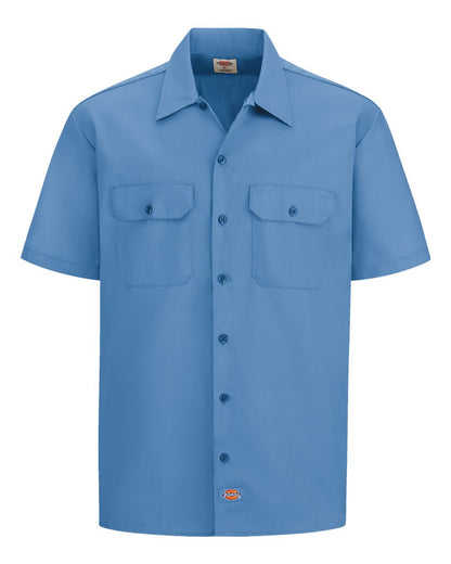 Dickies Short Sleeve Work Shirt - Tall Sizes 2574T #color_Gulf Blue