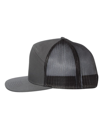 Richardson Seven-Panel Trucker Cap 168 #color_Charcoal/ Black