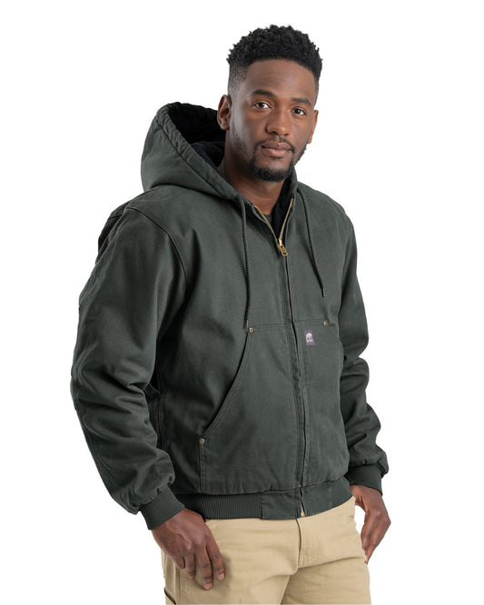 Berne Apparel Men's Tall Heartland Washed Cotton Duck Hooded Jacket HJ375T