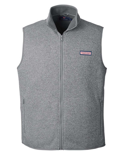 vineyard vines Men's Mountain Sweater Fleece Vest K002713 #color_Grey Heather