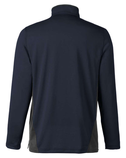 Harriton Men's Flash Snag Protection Plus IL Colorblock Quarter-Zip Pullover M786 #color_Dark Navy/ Dark Charcoal