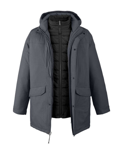 CORE365 Men's Inspire 3-in-1 Jacket with Insulated Liner CE725 #color_Carbon/ Black