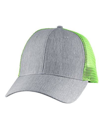 Big Accessories Sport Trucker Cap BA540 #color_Light Grey/ Neon Green