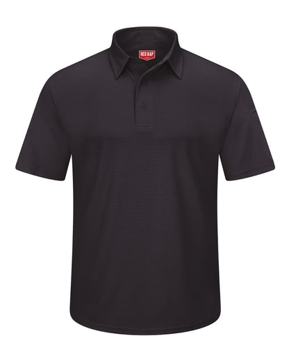 Red Kap Men's Performance Knit® Flex Series Pro Polo SK90 #color_Black