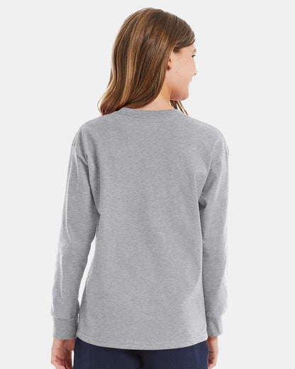 Hanes Youth Authentic Long Sleeve T-Shirt 5546 #colormdl_Light Steel