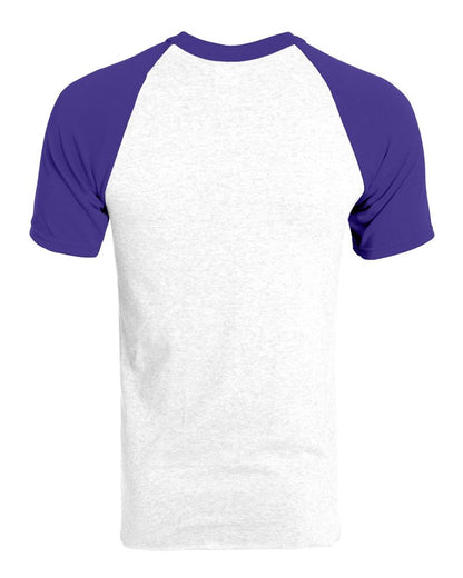 Augusta Sportswear Short Sleeve Baseball Jersey 423 #color_White/ Purple