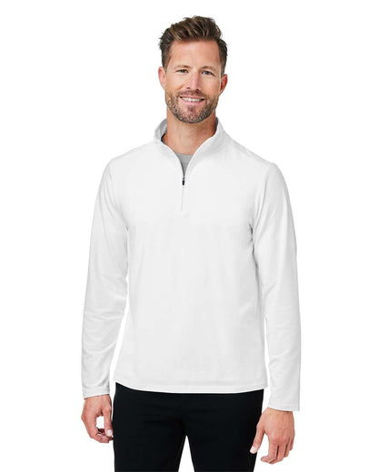Devon & Jones Men's Raleigh Stretch Quarter-Zip Pullover DG425 #colormdl_White