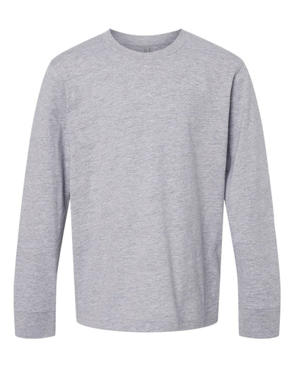 Next Level Youth Cotton Long Sleeve T-Shirt 3311 #color_Heather Grey