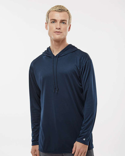 Badger B-Core Hooded Long Sleeve T-Shirt 4105 #colormdl_Navy