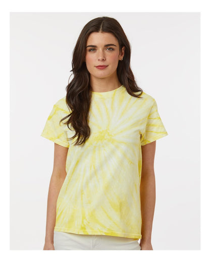 Dyenomite Cyclone Pinwheel Tie-Dyed T-Shirt 200CY #colormdl_Pale Yellow