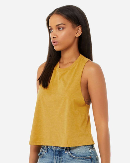 BELLA + CANVAS Women's Racerback Crop Tank 6682 #colormdl_Heather Mustard