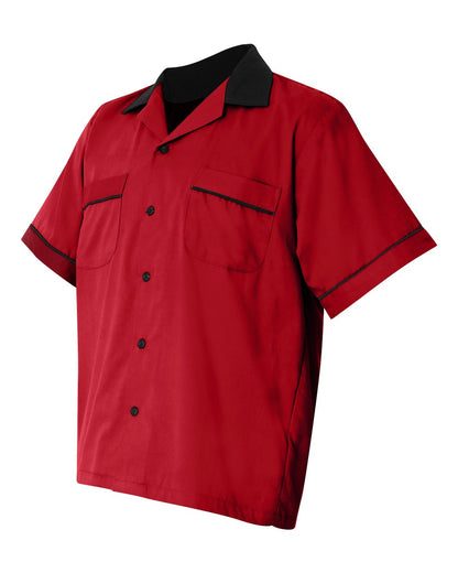 Hilton Men's GM Legend Bowling Shirt HP2244 #color_Red/ Black