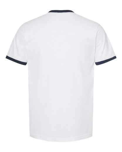 Tultex Fine Jersey Ringer T-Shirt 246 #color_White/ Navy